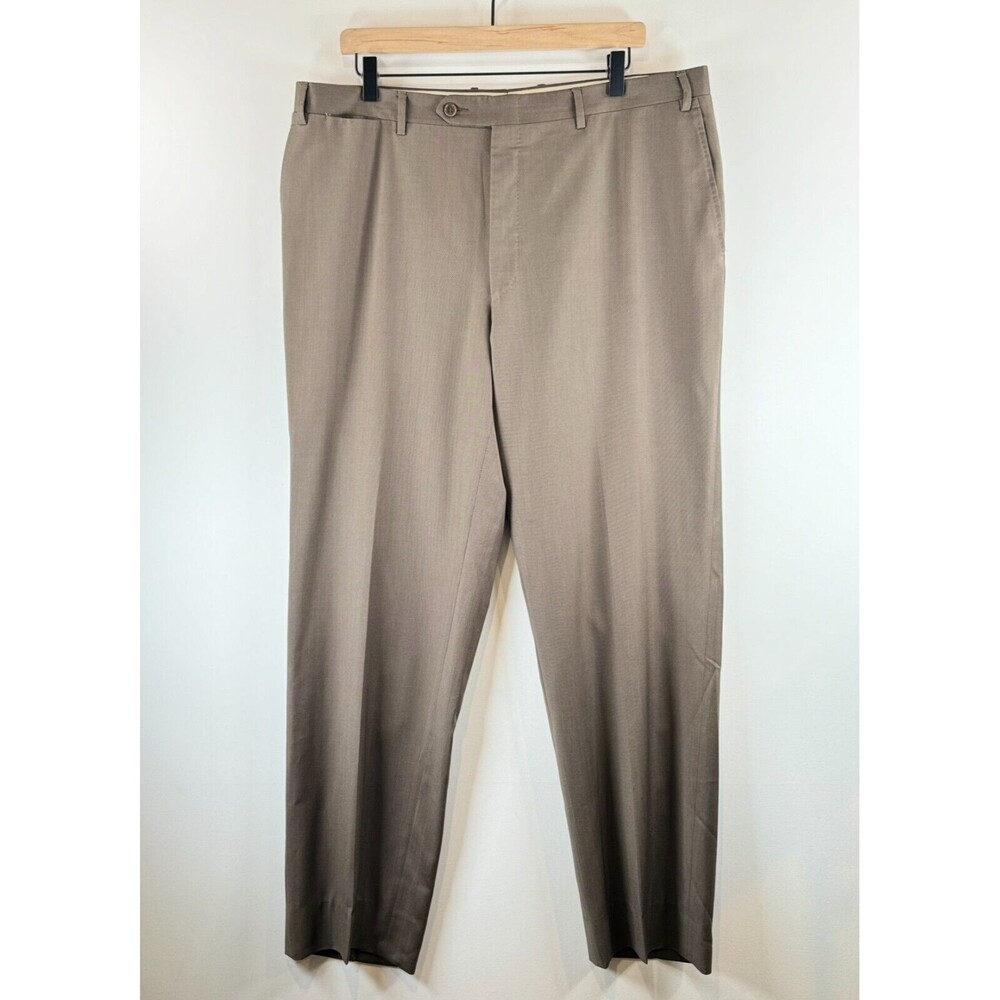 Canali 1934 Mens Pants Gray Dress Flat Front Straight Trousers Casual Size 36x31